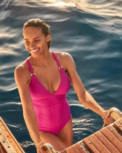 Tommy Bahama Island Cays Gold Ring One-Piece Swimsuit-Women One-Piece Suits