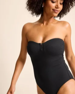 Tommy Bahama Island Cays V-Front Bandeau One-Piece Swimsuit-Women One-Piece Suits