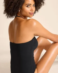 Tommy Bahama Island Cays V-Front Bandeau One-Piece Swimsuit-Women One-Piece Suits