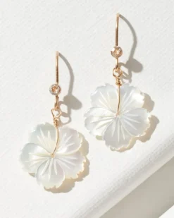 Tommy Bahama Island Essence Hibiscus Drop Earrings-Women Jewelry
