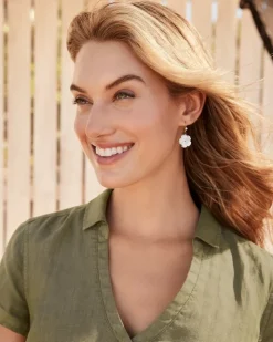 Tommy Bahama Island Essence Hibiscus Drop Earrings-Women Jewelry