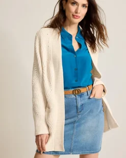Tommy Bahama Island Luna Chenille Shell Stitch Cardigan-Women Loungewear|Sweaters