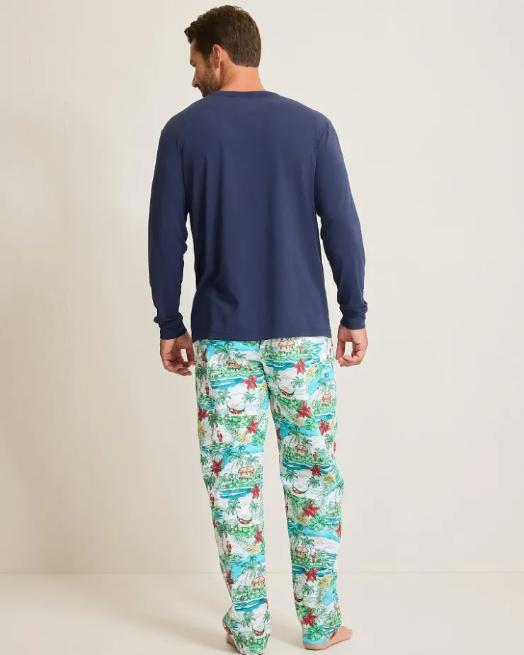 Tommy Bahama Jersey Long Sleeve & Pants Pajama Set- Loungewear & Pajamas