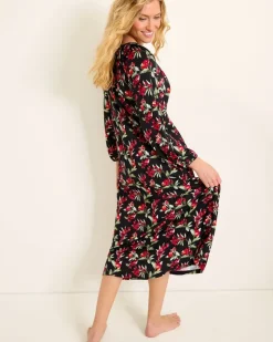 Tommy Bahama Jersey Long-Sleeve Maxi Sleep Dress-Women Sleepwear