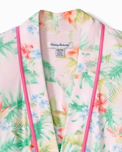 Tommy Bahama Jersey Long-Sleeve Short Robe-Women Sleepwear