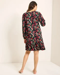Tommy Bahama Jersey Long-Sleeve Short Sleep Dress-Women Sleepwear