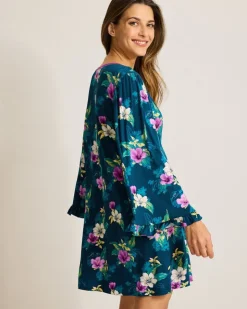 Tommy Bahama Jersey Long-Sleeve Short Sleep Dress-Women Sleepwear
