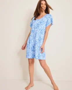 Tommy Bahama Jersey Short-Sleeve Short Sleep Dress-Women Sleepwear