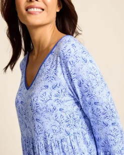 Tommy Bahama Jersey 3/4-Sleeve Short Sleep Dress-Women Sleepwear