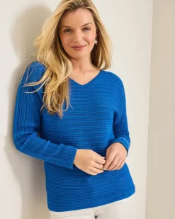 Tommy Bahama Jewel Bay Sequin V-Neck Sweater-Women Sweaters|Tops & Shirts