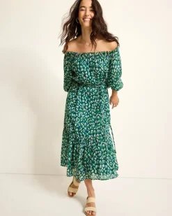 Tommy Bahama Jeweled Jaguar Midi Dress-Women Dresses