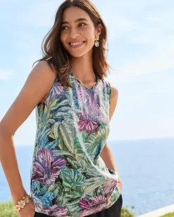 Tommy Bahama Jungle Jewels Sequin Shell Top-Women Tops & Shirts
