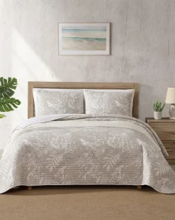 Tommy Bahama Jungle Toile Reversible 3-Piece Full/Queen Quilt Set- Quilts & Blankets