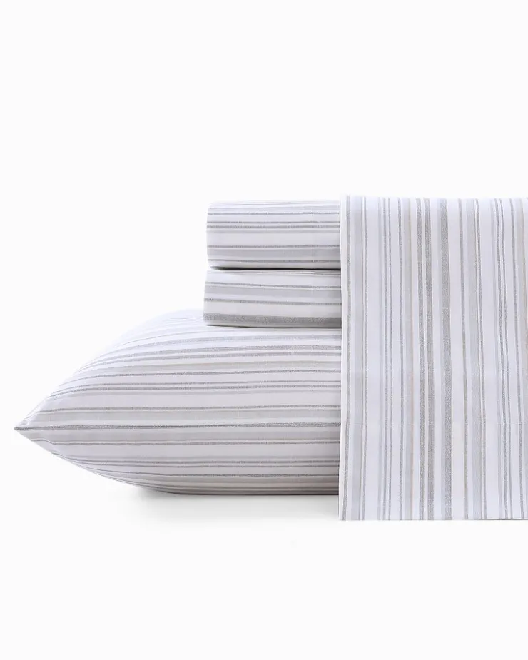 Tommy Bahama Kahanu Stripe 4-Piece Queen Sheet Set- Sheet Sets & Bedskirts