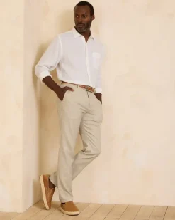 Tommy Bahama Latigo Beach Linen-Blend Flat-Front Pants- Pants & Chinos