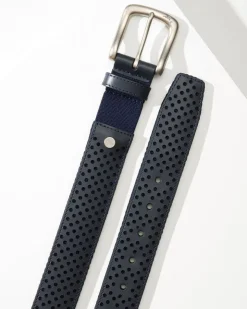 Tommy Bahama Leather Mesh Cushion Performance Belt- Belts
