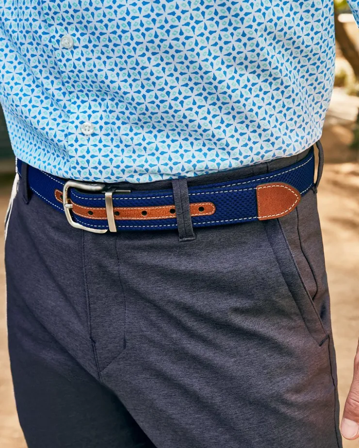 Tommy Bahama Leather Mesh Reversible Performance Belt- Belts