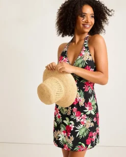 Tommy Bahama Lily Cat Halter Spa Coverup Dress-Women Beach Coverups|Dresses