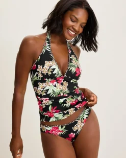Tommy Bahama Lily Cat Reversible Halter Tankini Top-Women Tankinis|Bikini Tops