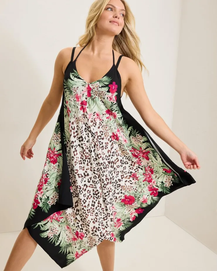 Tommy Bahama Lily Cat Scarf Coverup Dress-Women Beach Coverups|Dresses