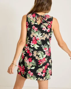 Tommy Bahama Lily Cat Split-Neck Beach Romper-Women Beach Coverups|Dresses