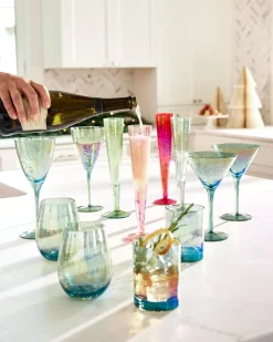 Tommy Bahama Luster Martini Glasses — Set of 2- Drinkware & Bar