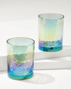 Tommy Bahama Luster Rocks Glasses — Set of 2- Drinkware & Bar