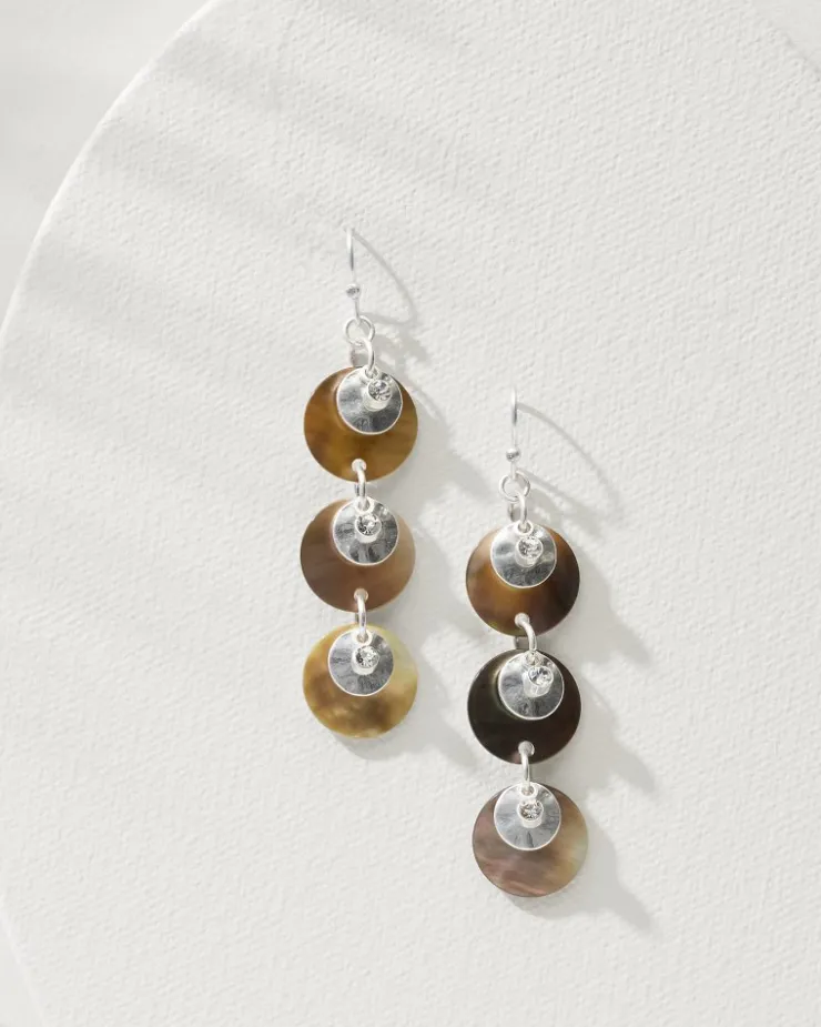 Tommy Bahama Marco Island Grey Multi-Shell Drop Earrings-Women Jewelry