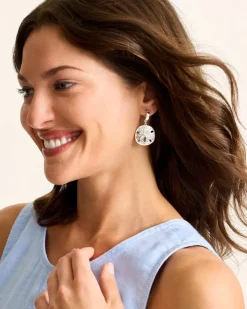 Tommy Bahama Marco Island Sand Dollar Drop Hoop Earrings-Women Jewelry