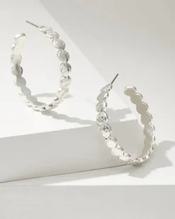 Tommy Bahama Marco Island Textured Disc Hoop Earrings-Women Jewelry