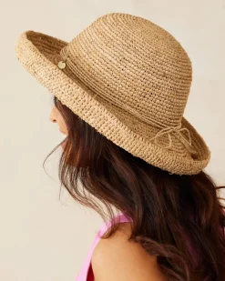 Tommy Bahama Maria Packable Raffia Upturn Hat-Women Hats & Caps
