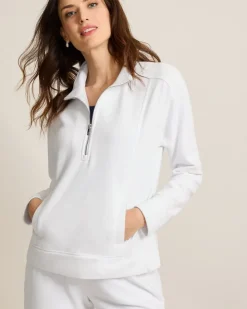 Tommy Bahama Marina Del Mar Half-Zip Sweatshirt-Women Loungewear|Sweaters