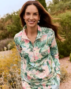 Tommy Bahama Marina Del Mar Ocean Vida Half-Zip Sweatshirt-Women Loungewear|Sweaters