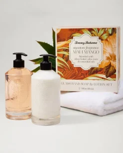 Tommy Bahama Glass Hand Soap & Lotion Set- Bath|Candles & Diffusers