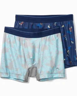Tommy Bahama Mesh Tech Tropic Print Boxer Briefs — 2-Pack- Underwear|Loungewear & Pajamas