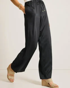 Tommy Bahama Midnight Sea Satin Easy Pants-Women Pants & Crops