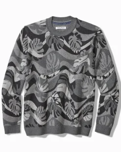 Tommy Bahama Monstera Camouflage Crew Sweater- Sweaters