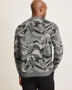 Tommy Bahama Monstera Camouflage Crew Sweater- Sweaters