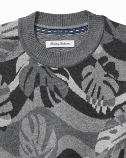 Tommy Bahama Monstera Camouflage Crew Sweater- Sweaters