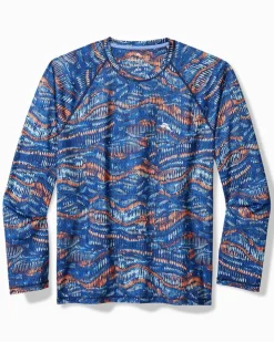 Tommy Bahama Monte Rio Geo Crew IslandZone® Rash Guard- Swim & Boardshorts|T-Shirts