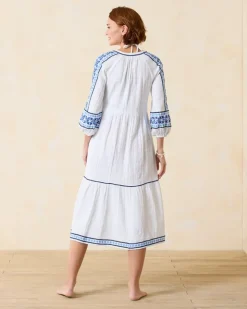 Tommy Bahama Mykonos Gauze Midi Coverup Dress-Women Beach Coverups|Dresses
