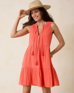 Tommy Bahama Mykonos Textured Gauze Coverup Dress-Women Beach Coverups|Dresses