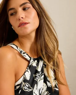 Tommy Bahama Noche Mar Satin Halter Top-Women Tops & Shirts
