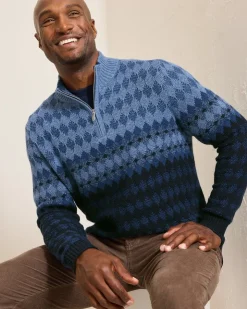 Tommy Bahama Ombré Argyle Half-Zip Sweater- Sweaters