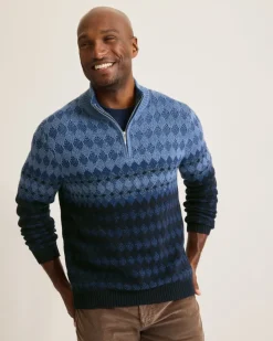 Tommy Bahama Ombré Argyle Half-Zip Sweater- Sweaters