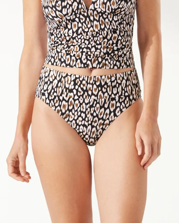 Tommy Bahama Palm Modern® Safari Cat High-Waist Bikini Bottoms-Women Bikini Bottoms