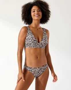 Tommy Bahama Palm Modern® Safari Cat V-Neck Bikini Top-Women Bikini Tops