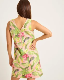 Tommy Bahama Palm-A-Dora Frond Royal Sheath Dress-Women Dresses