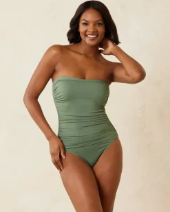 Tommy Bahama Paradise Fronds Bandeau One-Piece Swimsuit-Women One-Piece Suits
