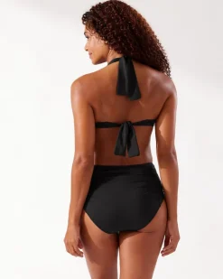 Tommy Bahama Pearl Shirred High-Waist Bikini Bottoms-Women Bikini Bottoms